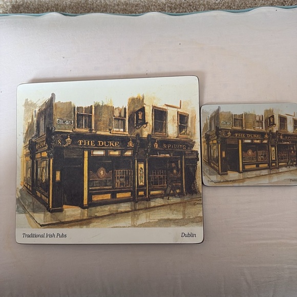 Set of Four Traditional Irish Pub Mats with Matching Coasters - Picture 5 of 8